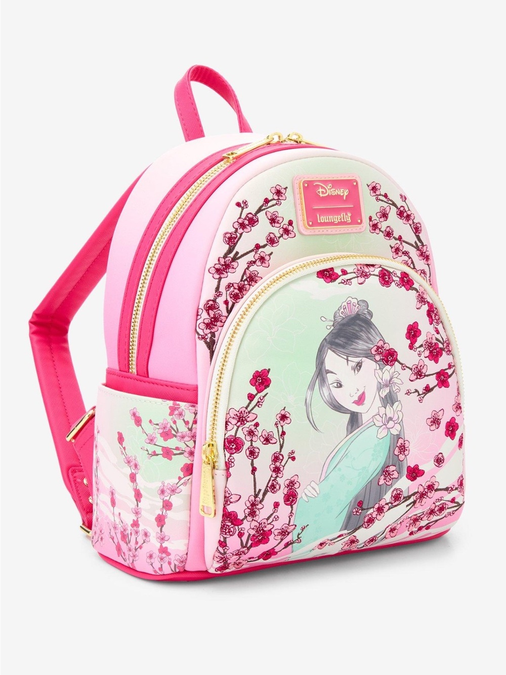 NWT Disney x Loungefly Mulan Cherry Blossom Mini Backpack - Pink - Picture 2 of 8